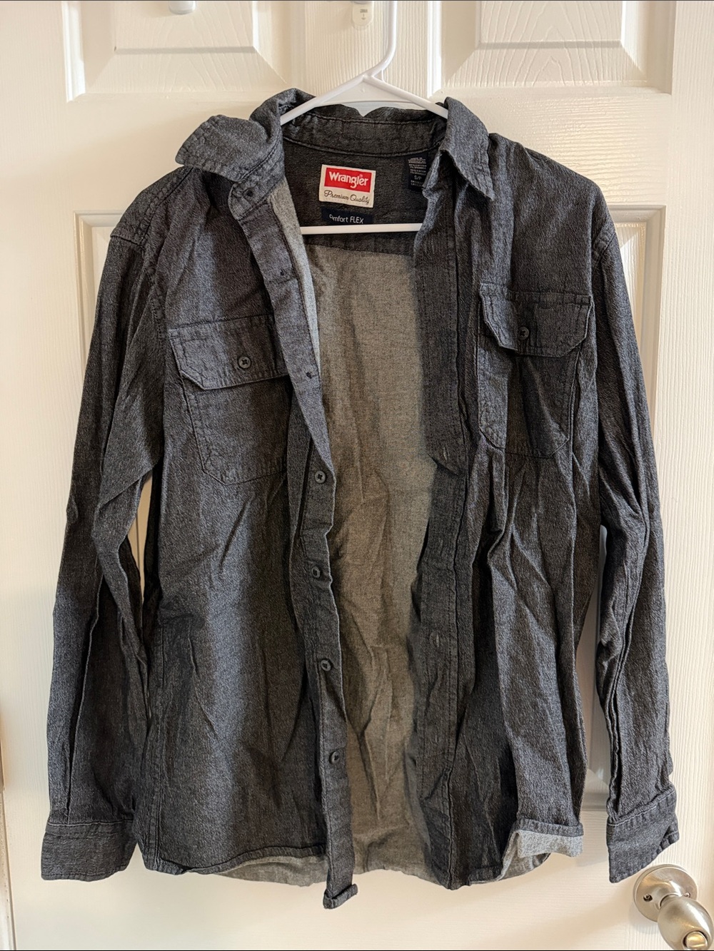 Wrangler Men's Charcoal Lightweight Button-Up Shirt Jacket